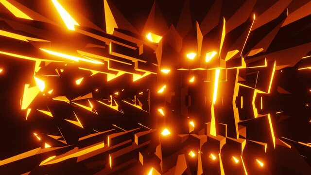 Fire neon glowing spark motion graphic. Looped animation. Abstract seamless VJ neon HD background.