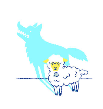 recommend clip art: シルエットが狼になっているヒツジ