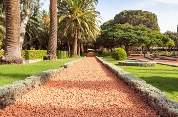 The majestic  beauty of the Bahai Garden, located on Mount Carmel in the city of Haifa, in northern...