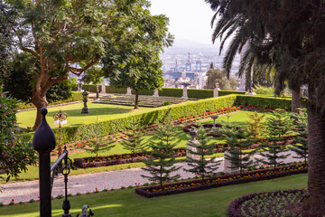 The majestic  beauty of the Bahai Garden, located on Mount Carmel in the city of Haifa, in northern...