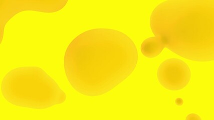3d animation - Abstract and fluid volumetric yellow shapes that attract each other and transform