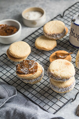 Alfajores: Traditional Peruvian cookies filled with caramel