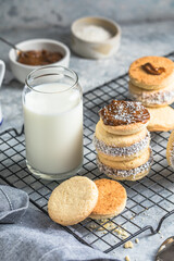 Alfajores: Traditional Peruvian cookies filled with caramel