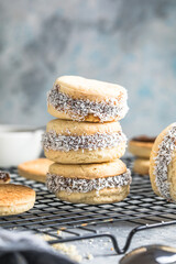 Alfajores: Traditional Peruvian cookies filled with caramel