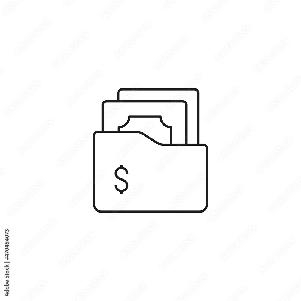 Poster order invoice document folder management icon line style graphic design vector