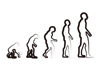 Silueta negra de la evolución del ser humano. © Gabrieuskal