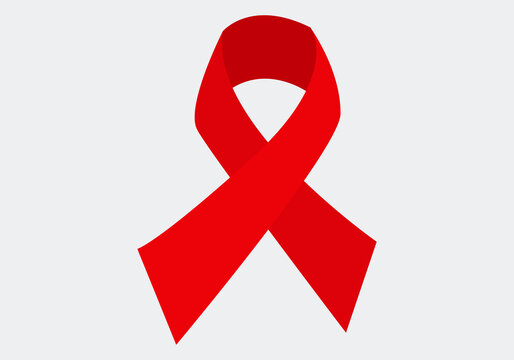 Lazo rojo contra el VIH o sida.