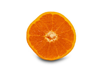 Orange cut in half  isolated on white background, with clipping path.
