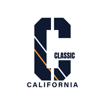 California t shirt design, letter C  design