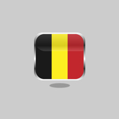 Belgium Flag Icon Badge On Silver