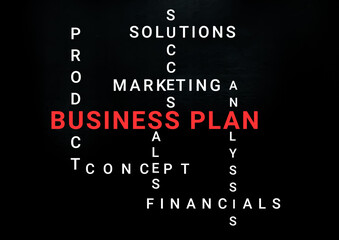 Business Plan Growth Concept on black background. 