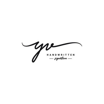 Initial Letter YV Logo - Handwritten Signature Logo