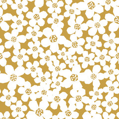 北欧風のお花のシームレスなパターン。テキスタイル、壁紙、包装紙のデザイン。