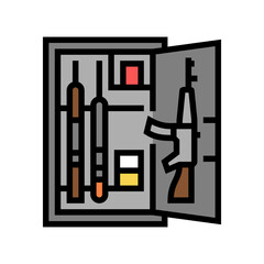 gun cabinet safe color icon vector. gun cabinet safe sign. isolated symbol illustration