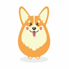 Illustration of a funny corgi dog