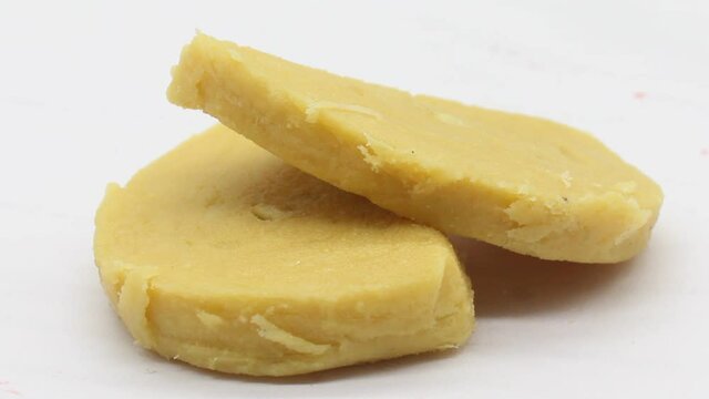 Gram flour sweets on white background with selective focus