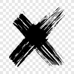 Black Hand drawn cross symbol