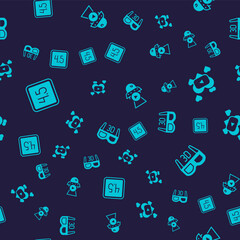 Set Rating movie, Romantic, Science fiction and 3D cinema glasses on seamless pattern. Vector