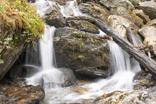 Water cascading over bolders