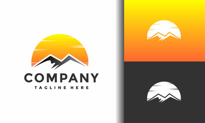 mountain sun sunset logo