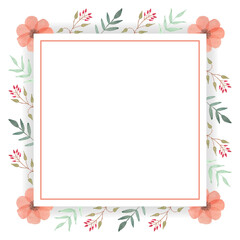 Beautiful floral card with frame