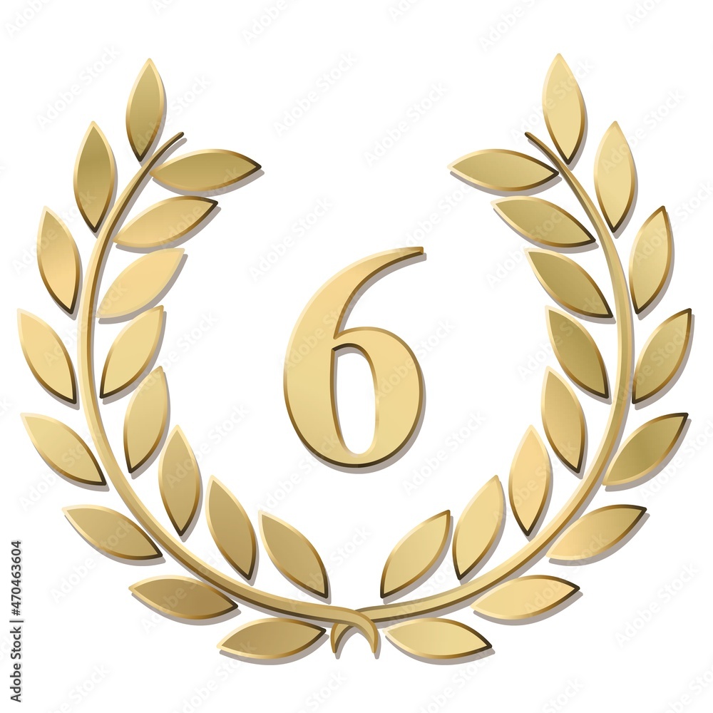 Wall mural 3d gold laurel wreath 6 vector isolated on a white background