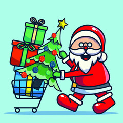 Santa Claus brings christmas gifts