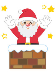 サンタクロースと煙突　クリスマス