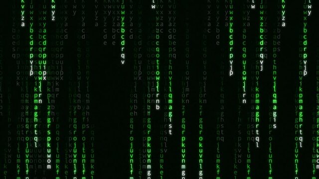 Blockchain word in Matrix style 4k