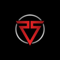 Initials letter s r logo, letter s and r logo design, triangle and circle style, unique and modern triangle logo icon, vector, template, illustration