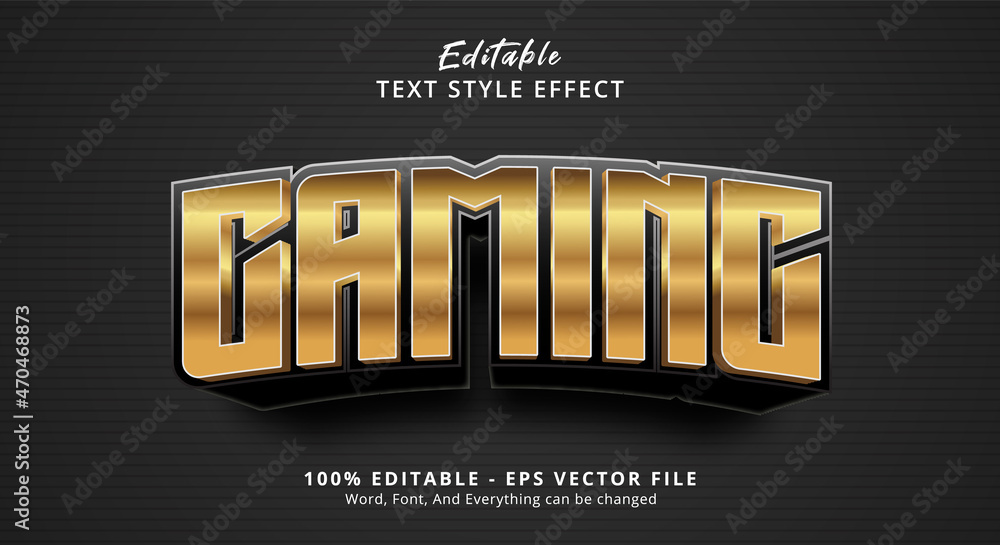 Poster editable text effect, gaming text on bold text style display