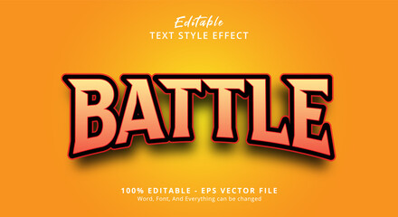 Editable text effect, Battle text on yellow gaming style effect