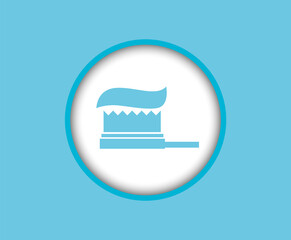 Toothpaste and toothbrush icon, isolated. Icon for a website or application