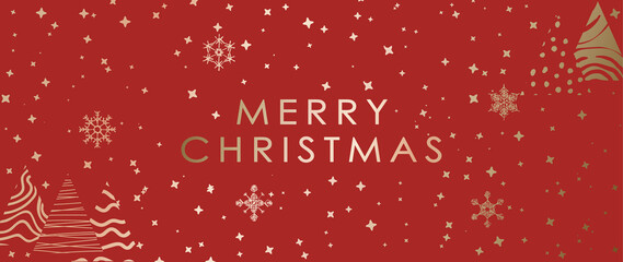 Holiday background design, Christmas border with snowflakes. Merry Xmas snowflake header or banner. Universal modern line art background. Wallpaper or backdrop decor.