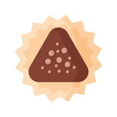 Triangle chocolate truffle with icing