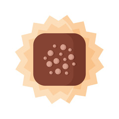 Square chocolate truffle with icing