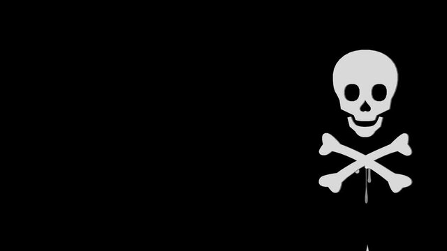 Animated Background Skull 3D Swinging Pirate Black Silver Bones Bright Animated