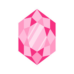 Pink hexagon precious stone or gem.