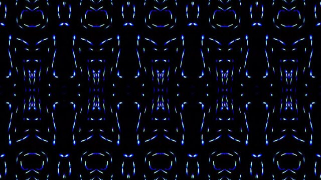 shining bright lines set blue wave motion, colorful, on black background