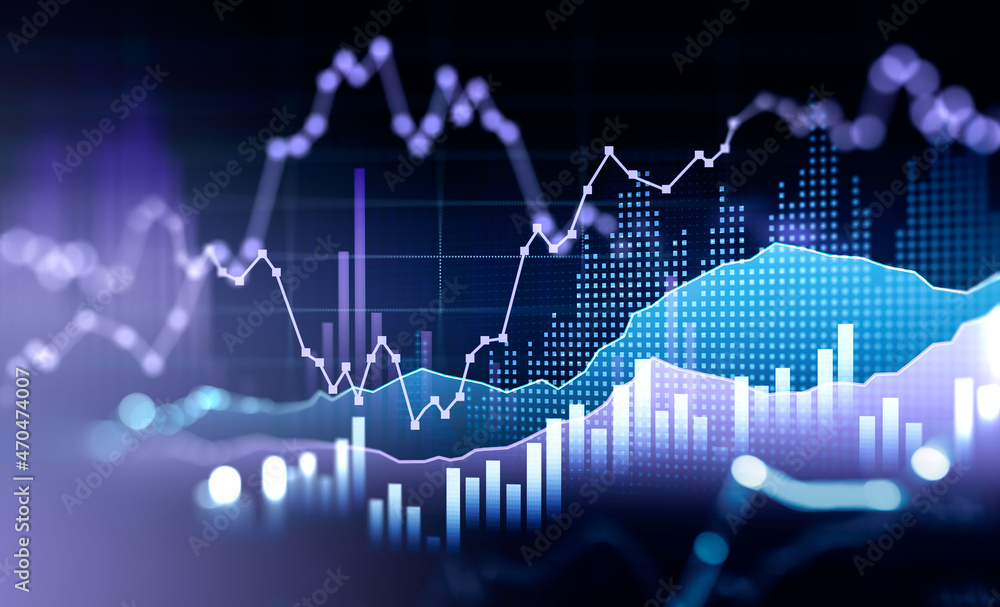 Poster graph changes lines and bar chart with rising lines