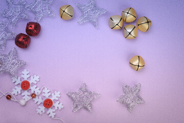 Christmas or New Year  background, flat lay design. Copy space.