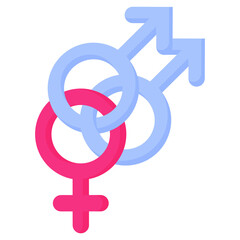Blue gender symbol of bisexual.