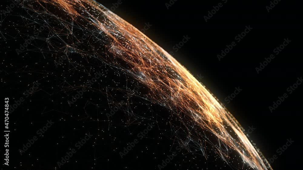 Poster earth logistics/connection lines around earth globe, futuristic technology theme background logistic
