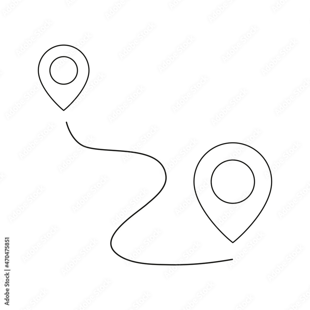 Aufkleber location line icon. navigator linear symbol. arrival destination gps concept. pointer outline sign. 