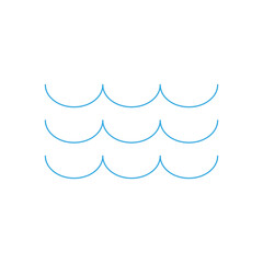 Water wave icon. Ocean and sea symbol. Vector illustration isolated on white. 