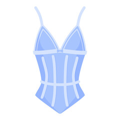 Women elegant undergarment or sexy female underwear blue corset. Fashion concept.