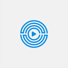 Initial letter s with circle line style, logo vector illustration