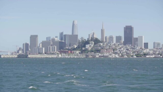 San Francisco Panorama. San Francisco, California, USA downtown skyline. San Francisco from the ocean.