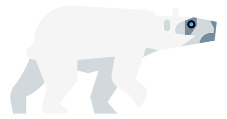 Polar bear icon. White fur arctic predator