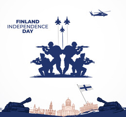 Finland Independence Day. 6 December. Finland Defense Day concept. Template for background, banner, card, poster.